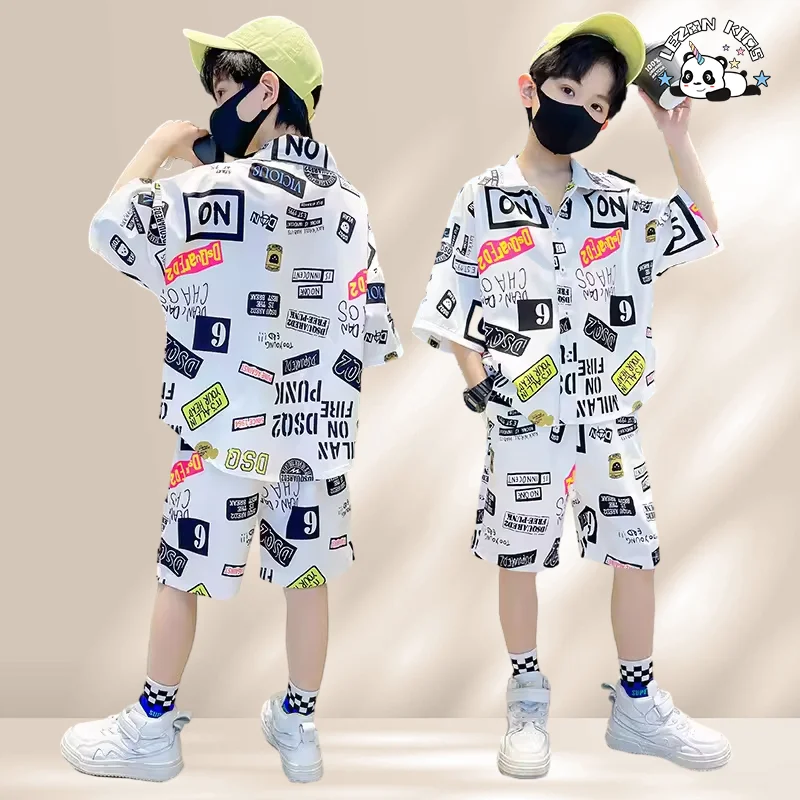 LEZONKIDS - Customized Toddler Boys Clothing Sets Casual Cotton Fashion Print Shirt Short Boys Sets for Summer and Winter